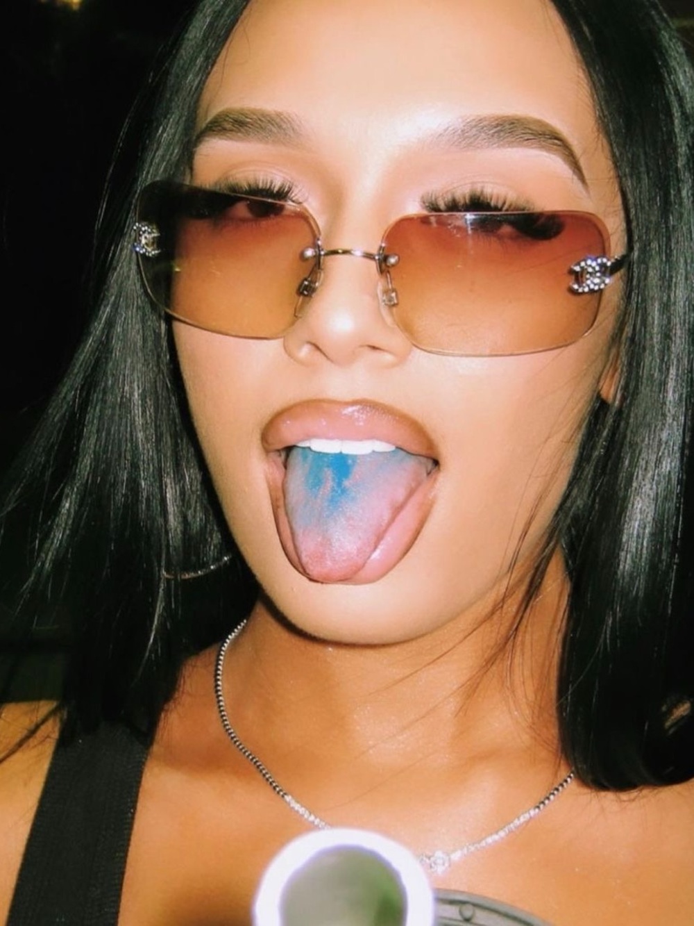 Vintage Chanel Rimless Gradient Pink Sunglasses